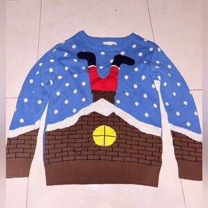 Santa Down the Chimney Christmas Sweater